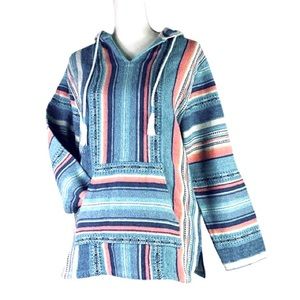 Beach Life LA DRFT Multicolor Poncho Hoodie Reggae Pocket V Neck Unisex Surfer